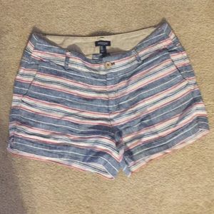 Linen striped shorts